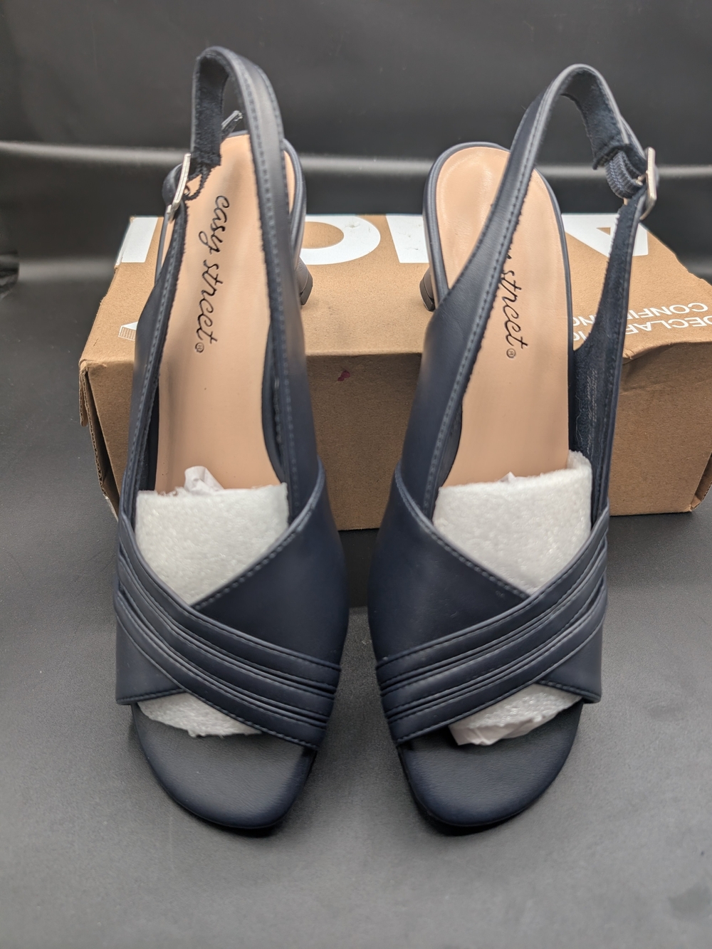 Comfortiva Women’s Navy Slingback Heeled Sandal - Picture 2 of 3